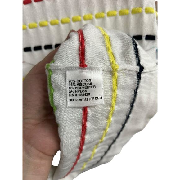 Dopamine Retro Stitch Top Etcetera Rainbow Stripes Clean Girl Aesthetic XS - Picture 5 of 6